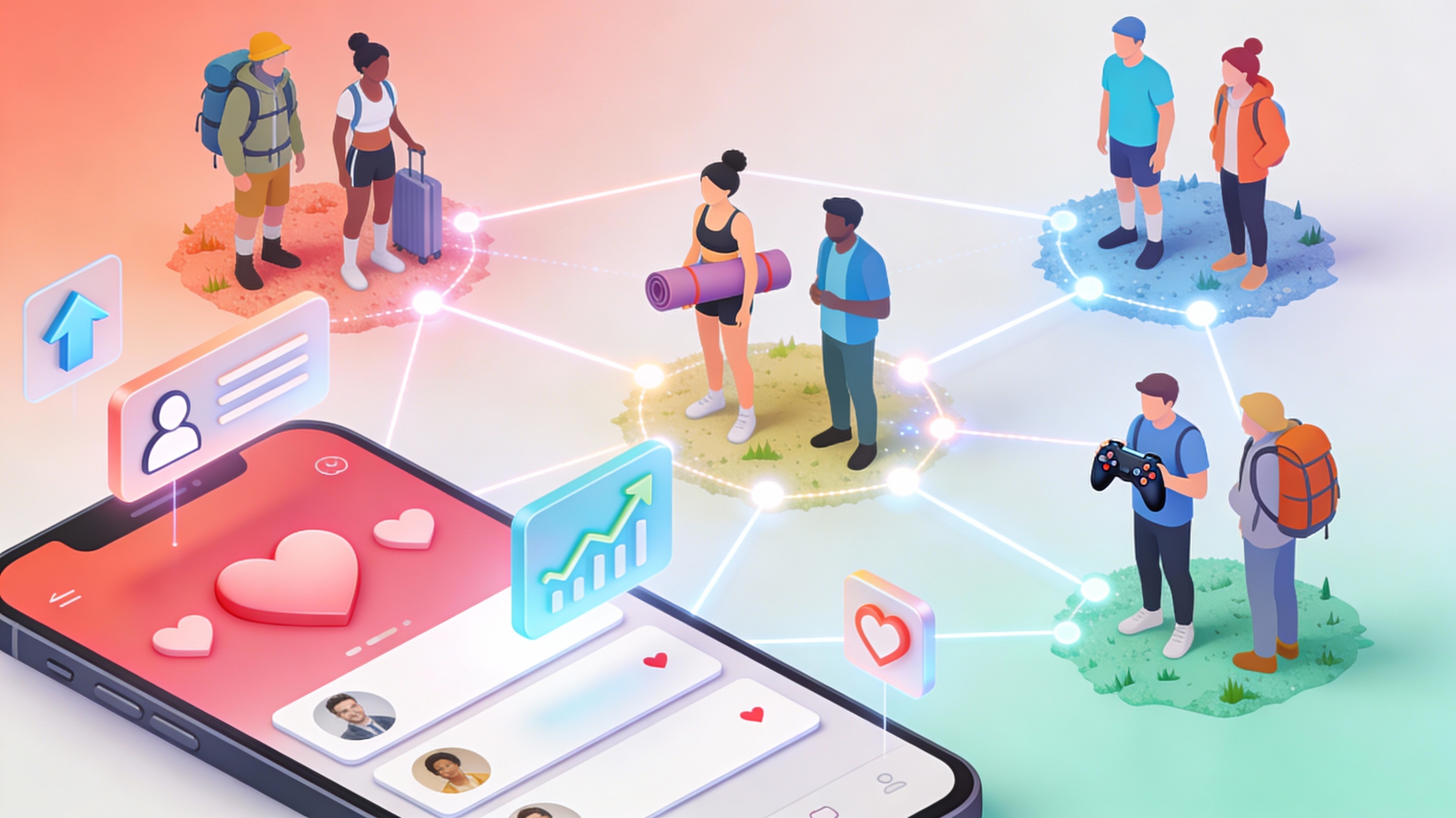 User acquisition strategies for niche dating apps showing community targeting and growth metrics