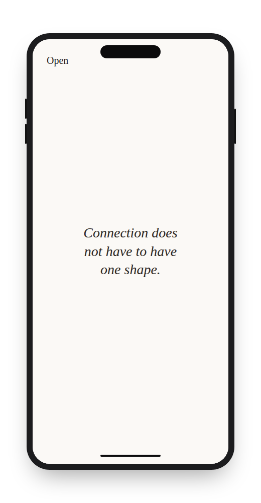 Open dating website template on mobile